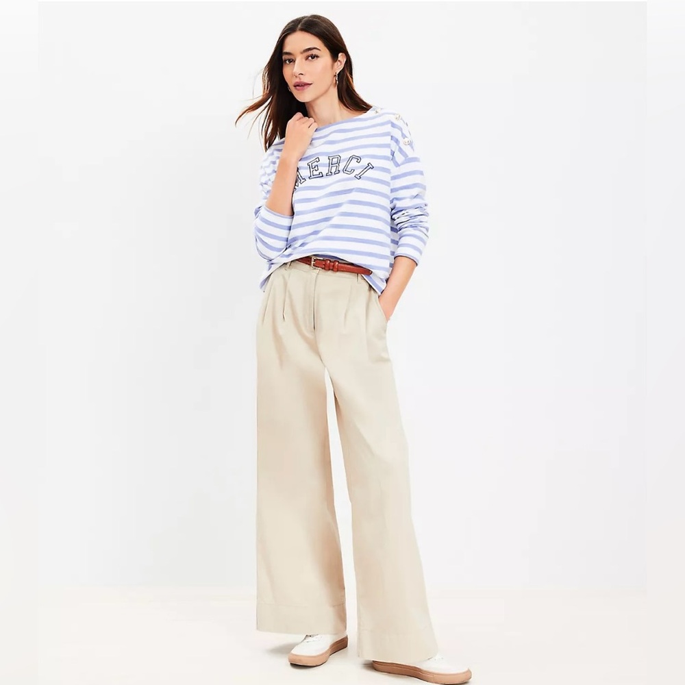 LOFT Petite Poplin Wide Leg Pants - Sz 4Petite